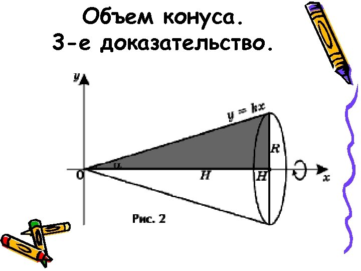 Объем конуса. 3 -е доказательство. 
