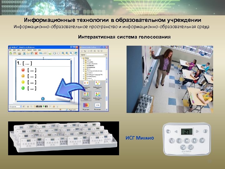 Информационные технологии в образовательном учреждении Информационно-образовательное пространство и информационно-образовательная среда Интерактивная система голосования ИСГ