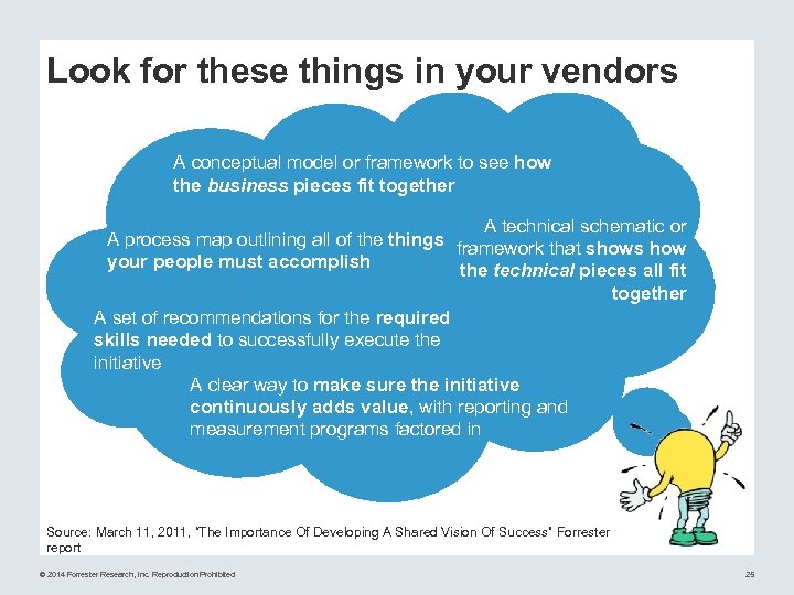 Look for these things in your vendors A conceptual model or framework to see