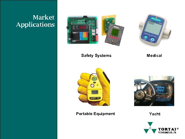 Market Applications Safety Systems Medical Portable Equipment Yacht 