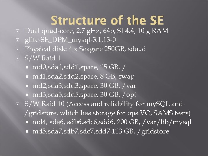 Structure of the SE Dual quad-core, 2. 7 g. Hz, 64 b, SL 4.