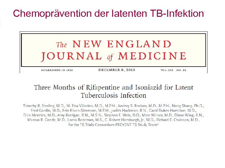 Chemoprävention der latenten TB-Infektion 