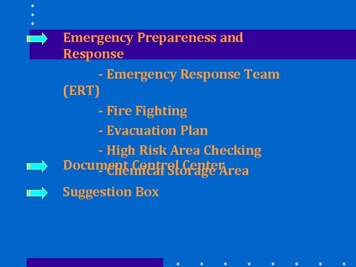 Emergency Prepareness and Response - Emergency Response Team (ERT) - Fire Fighting - Evacuation