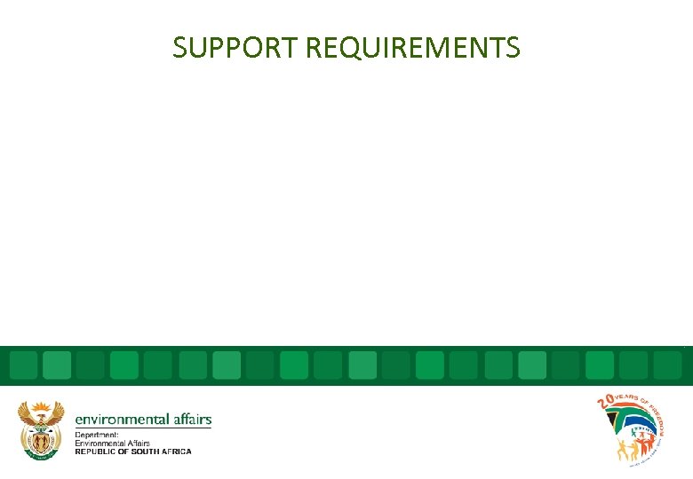 SUPPORT REQUIREMENTS 