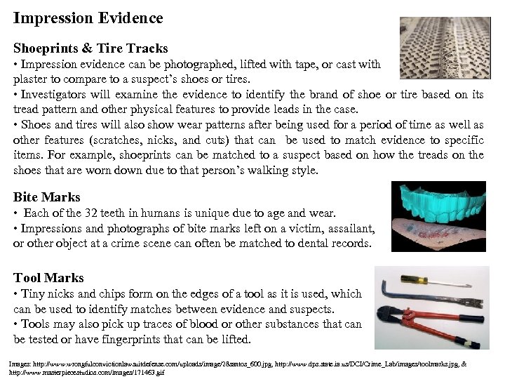 Impression Evidence Shoeprints & Tire Tracks • Impression evidence can be photographed, lifted with