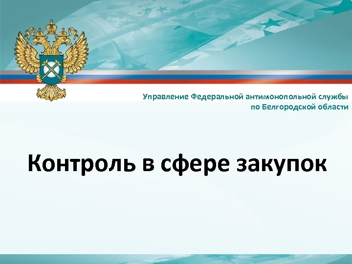 Управление Федеральной антимонопольной службы по Белгородской области Контроль в сфере закупок 