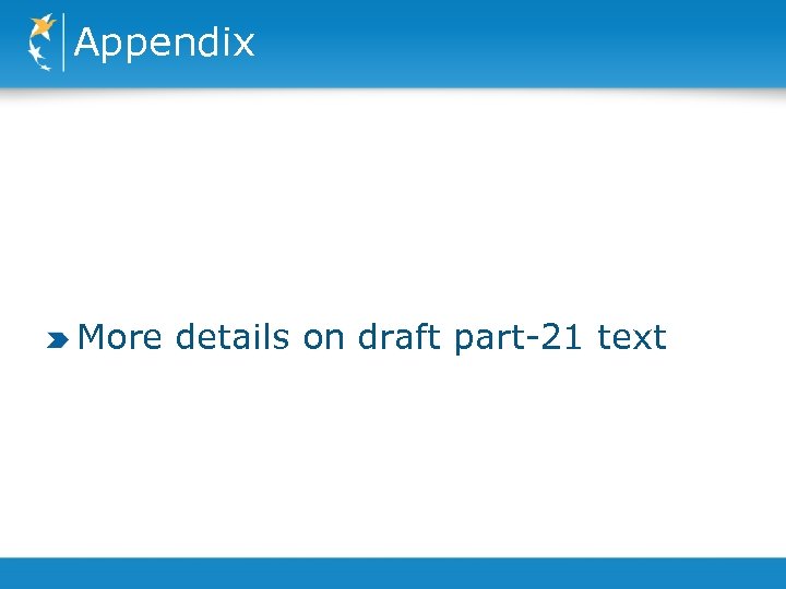 Appendix More details on draft part-21 text 