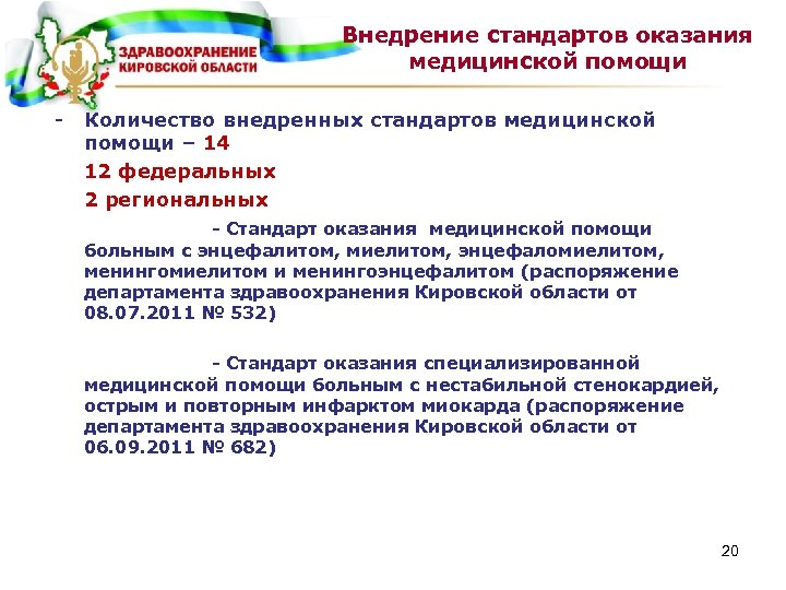 Об утверждении стандарта медицинской помощи. Внедрение стандартов оказания медицинской помощи. Внедрение стандартов оказания мед помощи. Программы здравоохранение в Кировской области. Синовит стандарт оказания медицинской помощи.