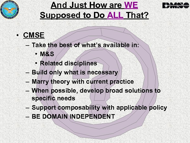 And Just How are WE Supposed to Do ALL That? • CMSE – Take