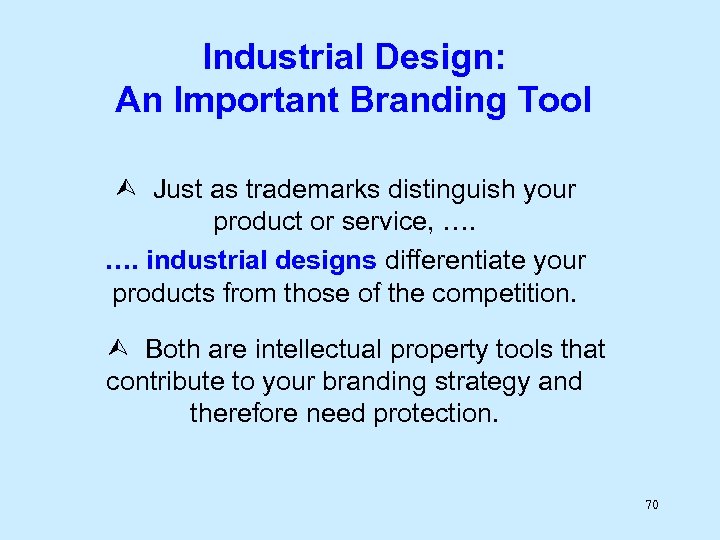 Industrial Design: An Important Branding Tool Just as trademarks distinguish your product or service,