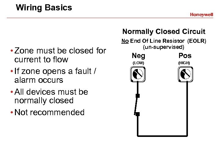 Wiring Basics Normally Closed Circuit • Zone must be closed for current to flow