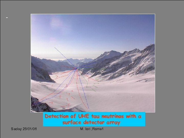 - Detection of UHE tau neutrinos with a surface detector array Saclay 25/01/06 M.