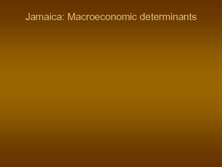 Jamaica: Macroeconomic determinants 