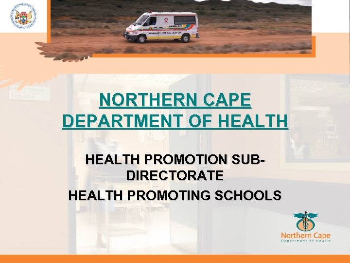 NORTHERN CAPE DEPARTMENT OF HEALTH PROMOTION SUBDIRECTORATE HEALTH PROMOTING SCHOOLS 