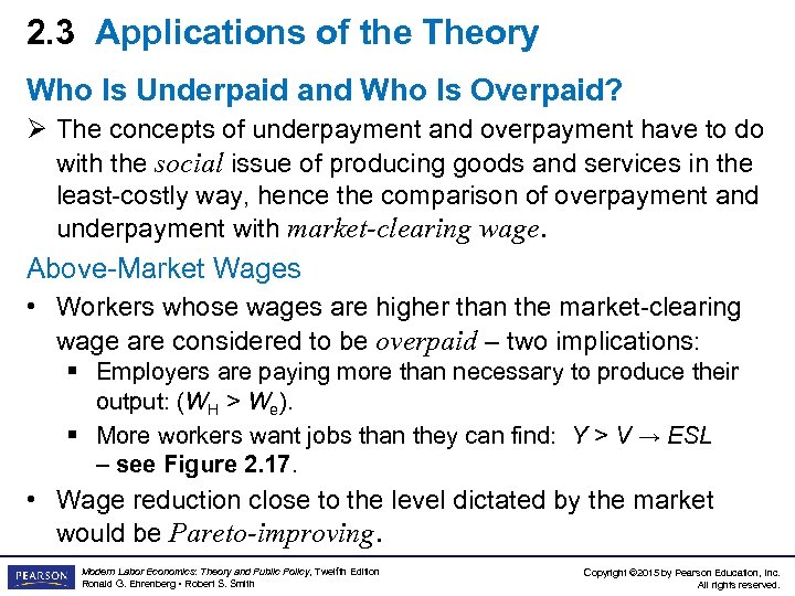 2. 3 Applications of the Theory Who Is Underpaid and Who Is Overpaid? Ø