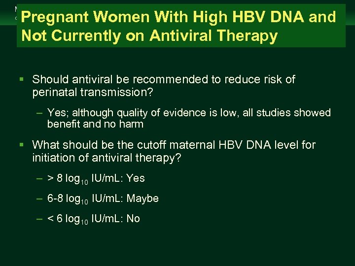 Management of Chronic Hepatitis B Virus Infection in Women of Reproductive Age Pregnant Women