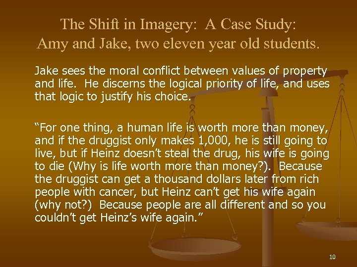 The Shift in Imagery: A Case Study: Amy and Jake, two eleven year old