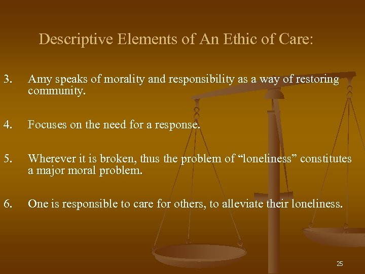 Descriptive Elements of An Ethic of Care: 3. Amy speaks of morality and responsibility