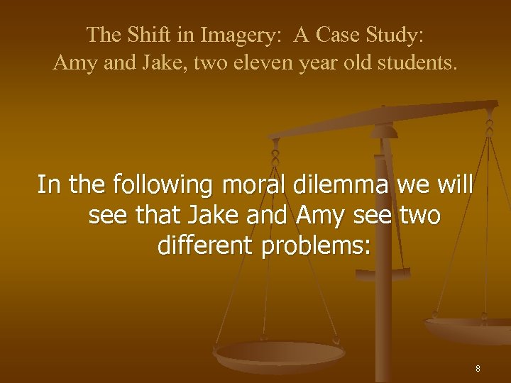 The Shift in Imagery: A Case Study: Amy and Jake, two eleven year old