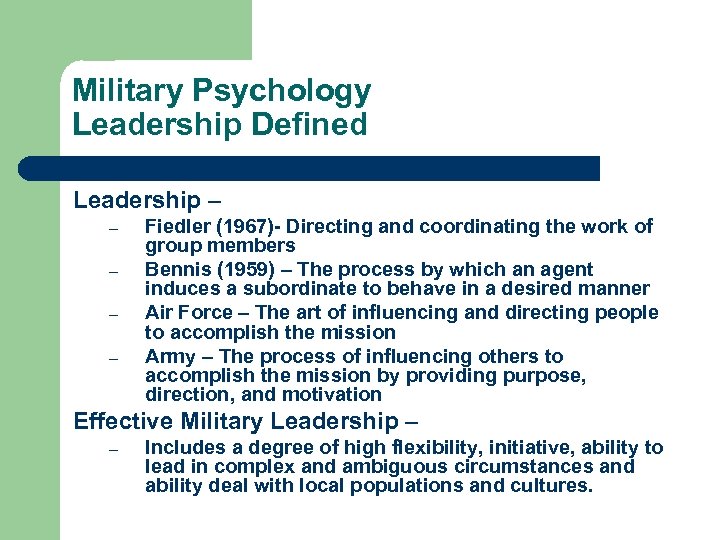 military psychology essay