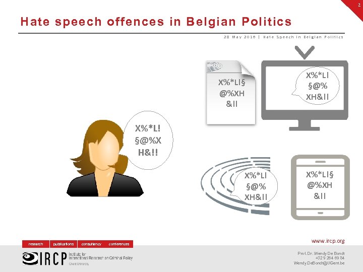 2 Hate speech offences in Belgian Politics 28 May 2016 | Hate Speech in