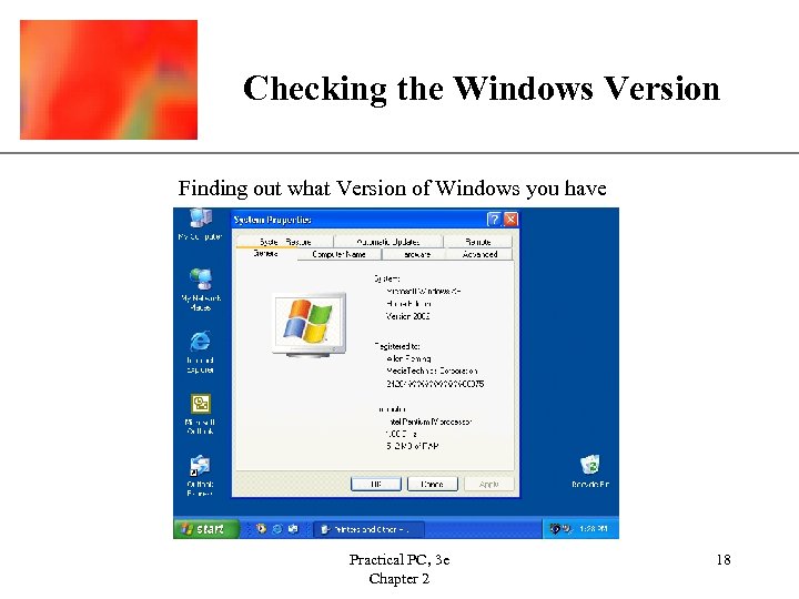 Checking the Windows Version XP Finding out what Version of Windows you have Practical