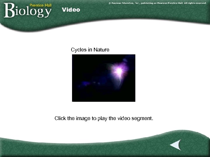 Video Cycles in Nature Click the image to play the video segment. 