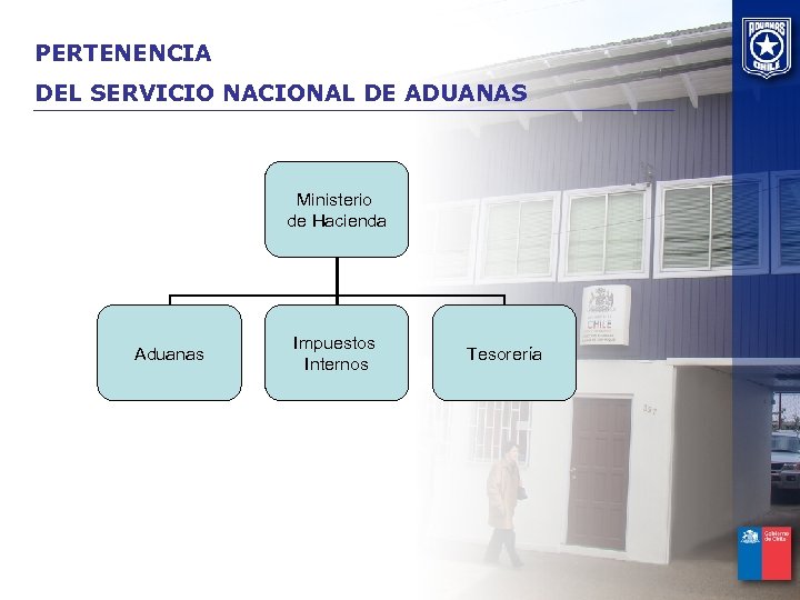 PERTENENCIA DEL SERVICIO NACIONAL DE ADUANAS Ministerio de Hacienda Aduanas Impuestos Internos Tesorería 