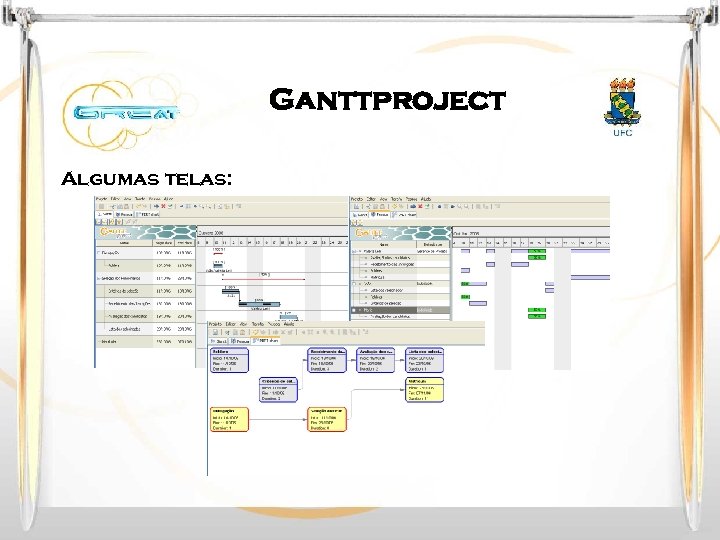Ganttproject Algumas telas: 