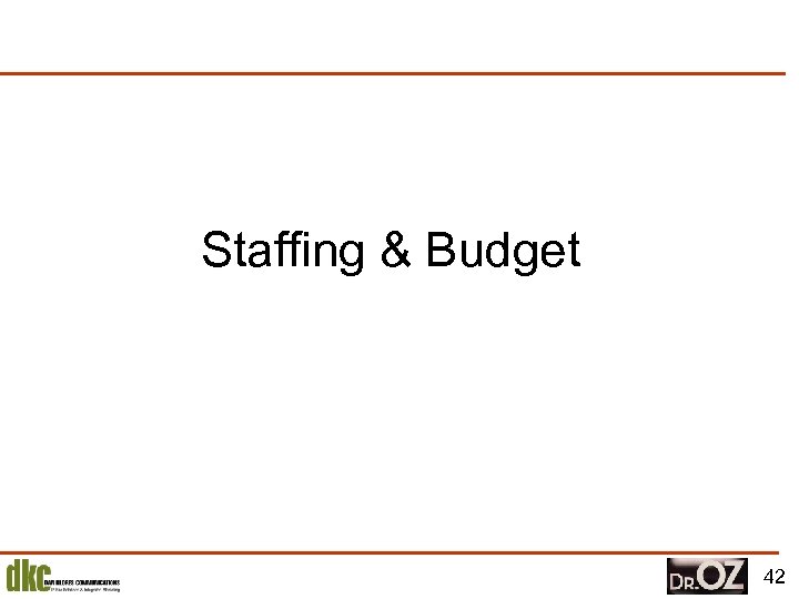 Staffing & Budget 42 
