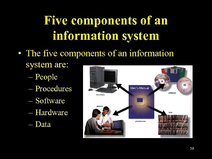 Five components of an information system • The five components of an information system
