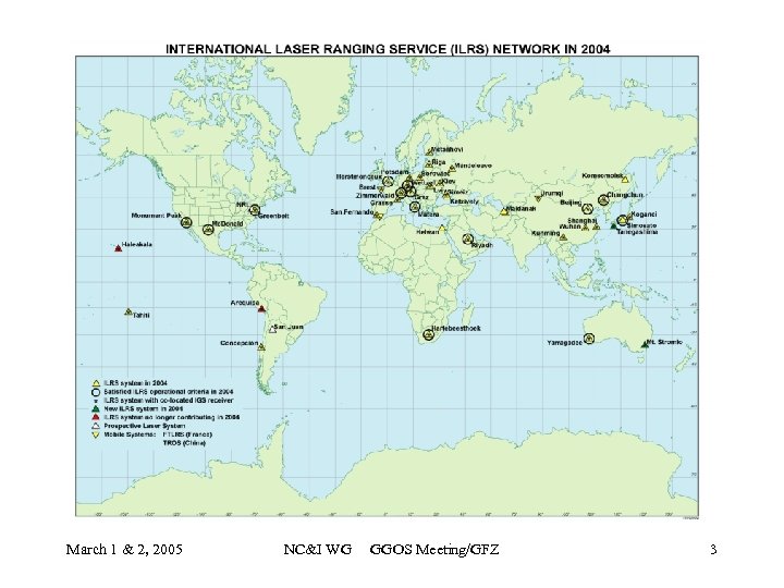 March 1 & 2, 2005 NC&I WG GGOS Meeting/GFZ 3 