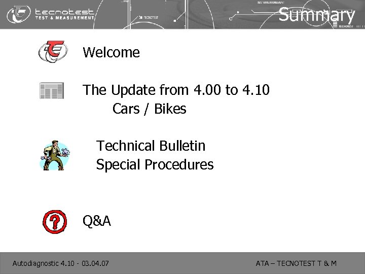 Summary Welcome The Update from 4. 00 to 4. 10 Cars / Bikes Technical