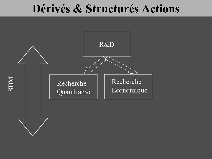 Dérivés & Structurés Actions SDM R&D Recherche Quantitative Recherche Economique 