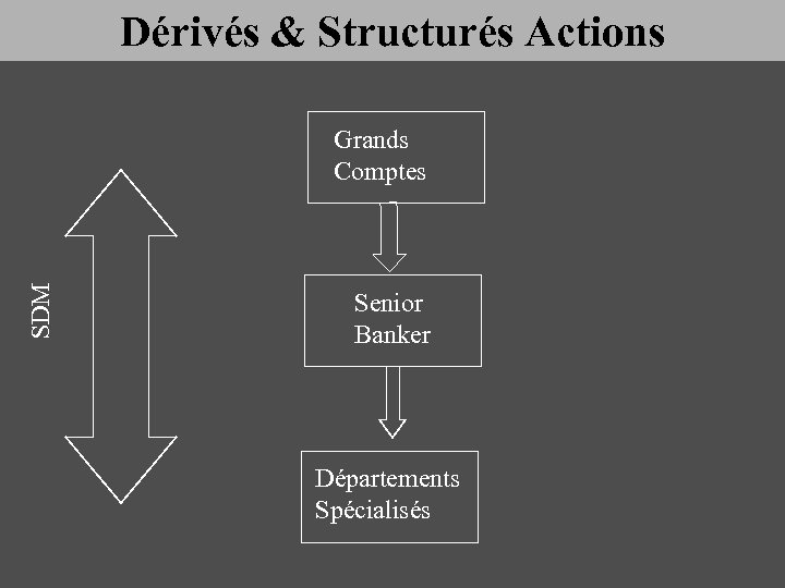 Dérivés & Structurés Actions SDM Grands Comptes Senior Banker Départements Spécialisés 