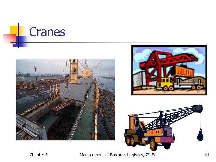 Cranes Chapter 8 Management of Business Logistics, 7 th Ed. 41 