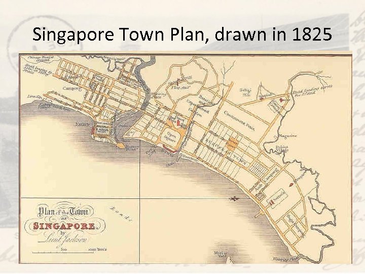 Singapore Town Plan, drawn in 1825 