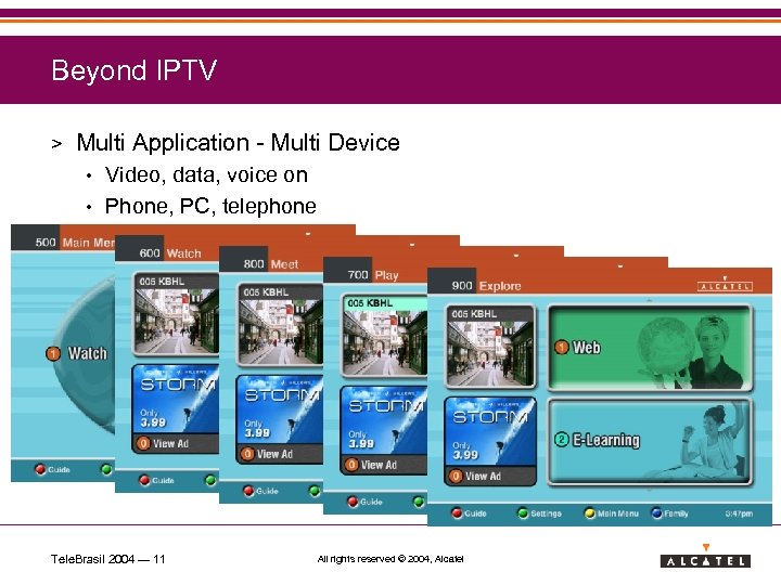 Beyond IPTV > Multi Application - Multi Device Video, data, voice on • Phone,