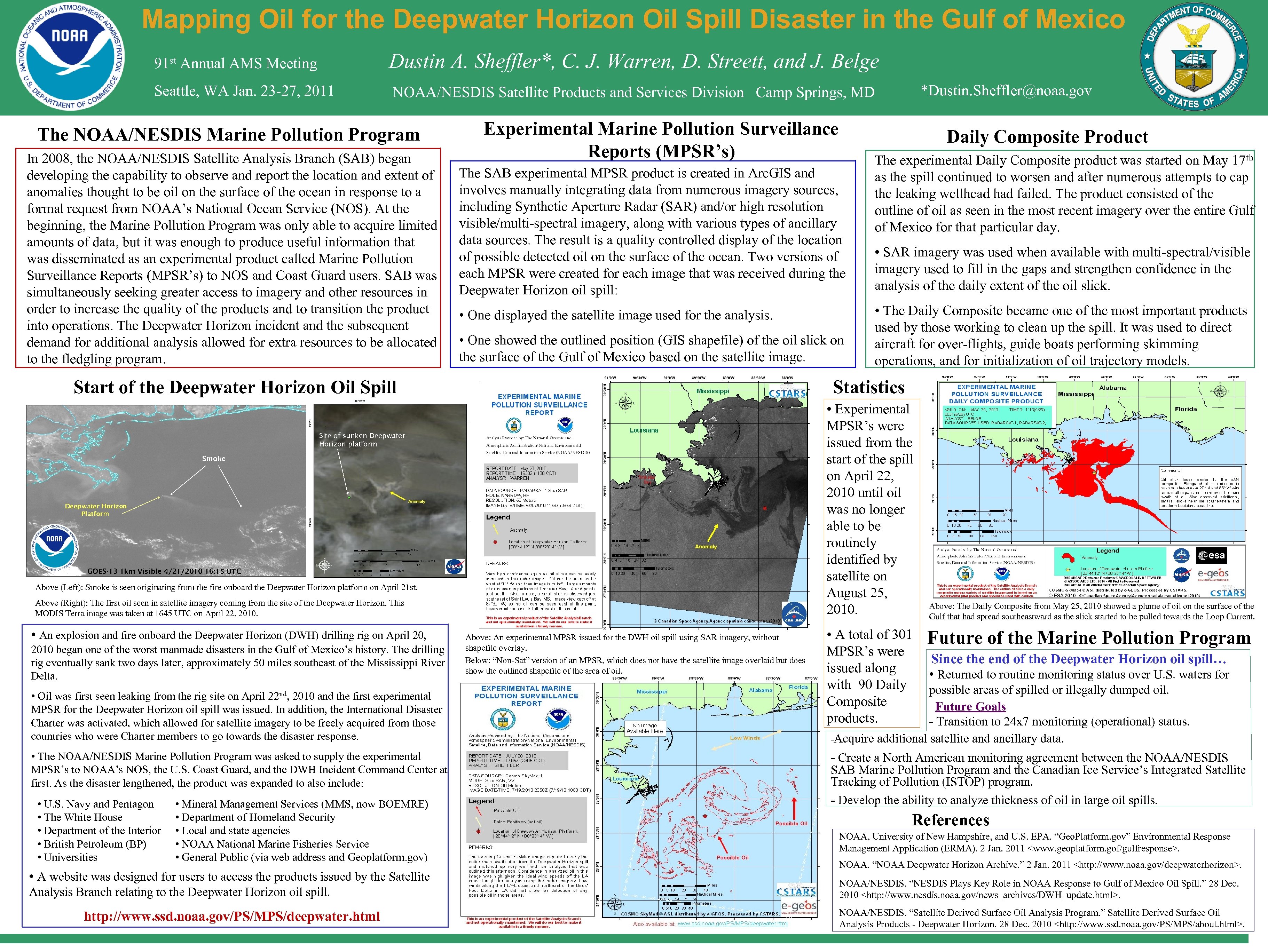 Mapping Oil for the Deepwater Horizon Oil Spill Disaster in the Gulf of Mexico