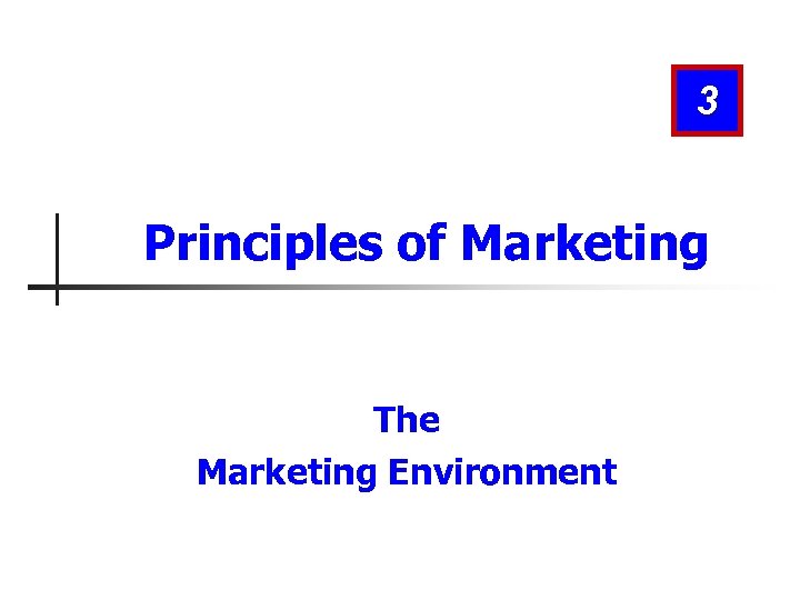 3 Principles of Marketing The Marketing Environment 