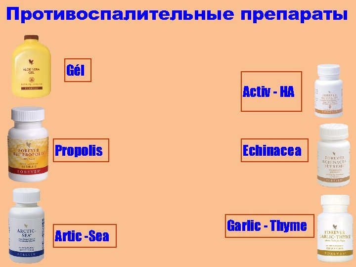 Противоспалительные препараты Gél Activ - HA Propolis Artic -Sea Echinacea Garlic - Thyme 