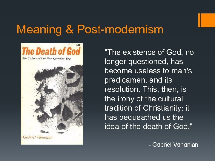 Meaning & Post-modernism 