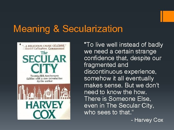 Meaning & Secularization 