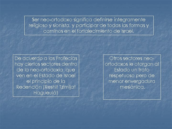 Ser neo-ortodoxo significa definirse íntegramente religioso y sionista, y participar de todas las formas
