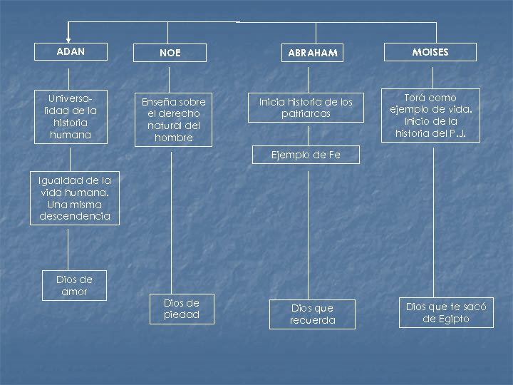 ADAN Universalidad de la historia humana NOE Enseña sobre el derecho natural del hombre