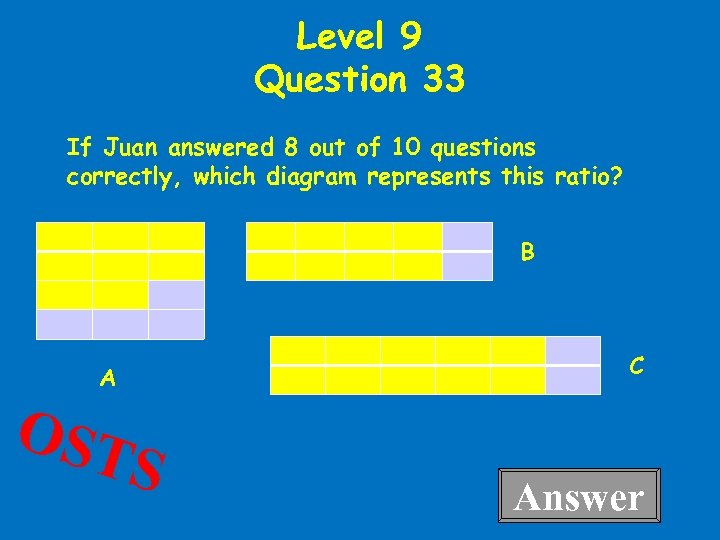 Level 9 Question 33 If Juan answered 8 out of 10 questions correctly, which