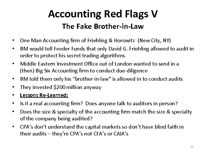 Accounting Red Flags V The Fake Brother-in-Law • One Man Accounting firm of Friehling