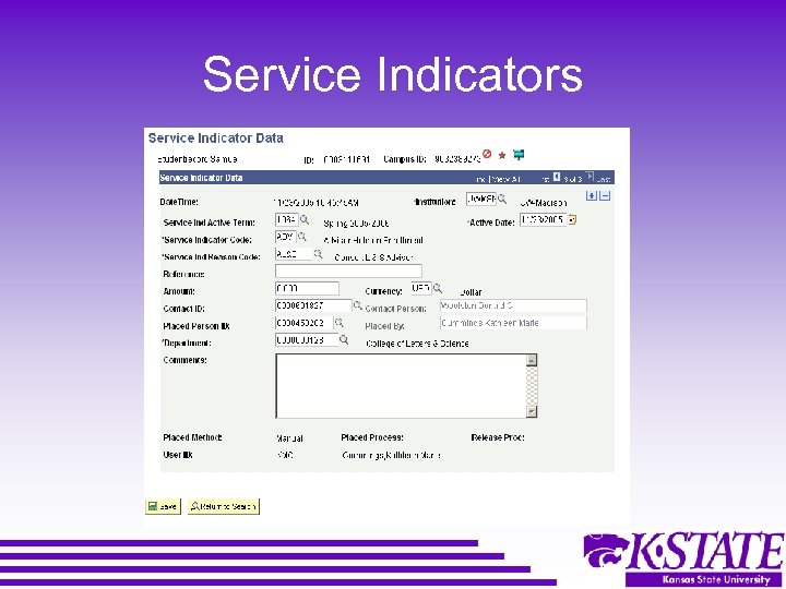 Service Indicators 