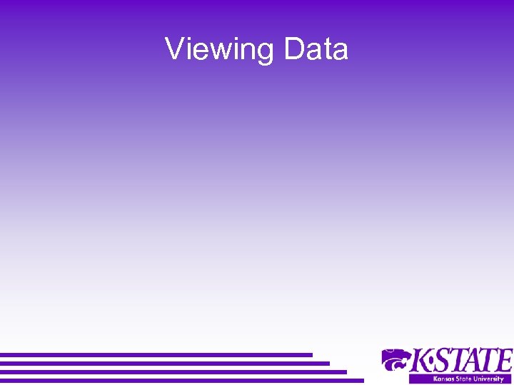 Viewing Data 