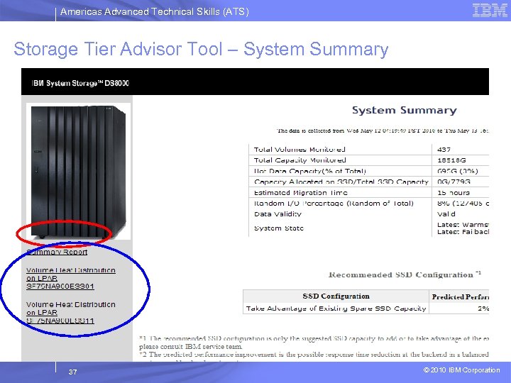 Americas Advanced Technical Skills (ATS) Storage Tier Advisor Tool – System Summary 37 ©